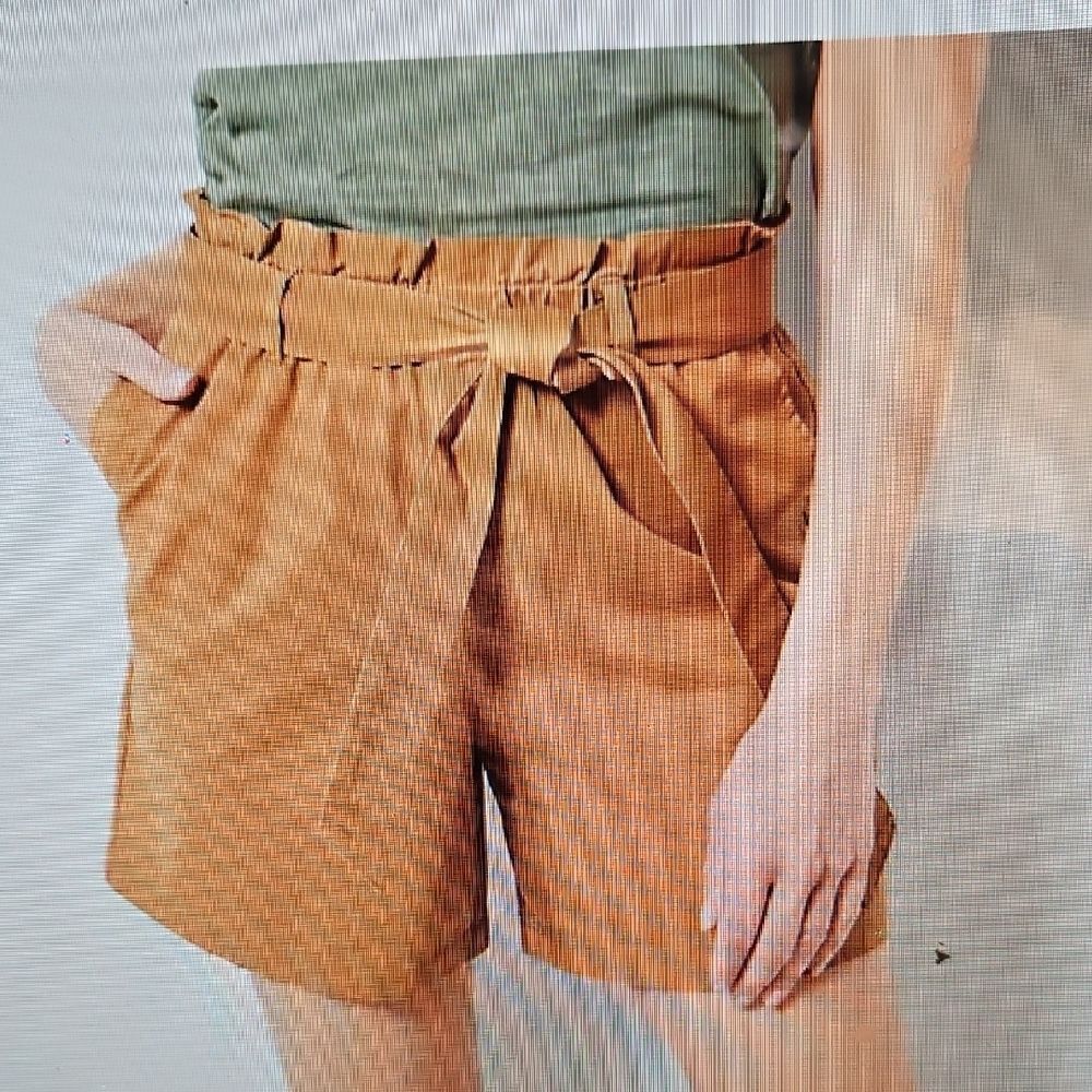 Candace Cameron Bure High Waist Tan Shorts